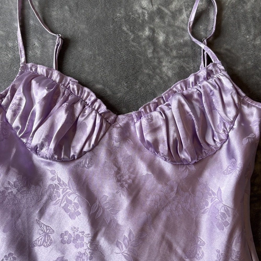 LA Hearts Dress Size Small Lilac Baby Doll Spaghetti Strap Y2K Mini Side Zip - Picture 12 of 16